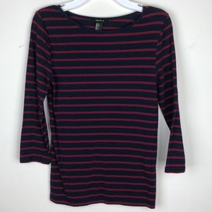 F21 Red & Blue Long Sleeve Top